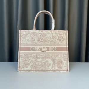 DIOR Book Tote Embroidered Handbag Cotton Tote Bag
