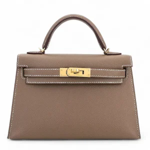 Hermès Mini Kelly II in Elephant Grey Etoupe Epsom Leather