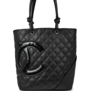 "Vintage CHANEL Cambon Collection Classic Leather Tote Bag"