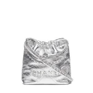 CHANEL 22Bag 24b Logo Quilted Leather and Chain Shoulder Strap Single Compartment Handbag for Women