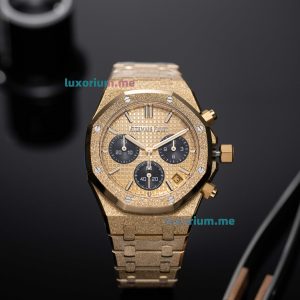 APS4401 Royal Oak Chronograph 26240BA.GG.1324BA.01 Frosted Gold Dial Super Copy