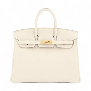 Hermès Birkin 25 10 Milkshake White Craie Togo Calfskin Gold Buckle W Engraved 2024
