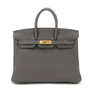 Hermès Birkin 25 8F Pewter Grey Etain Togo Calfskin with Gold Buckle