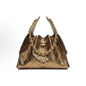 CHANEL 25 Hobo bag 25s metallic double c logo calfskin single compartment bag