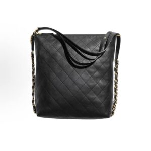 CHANEL 25S gold-tone metal logo calfskin backpack