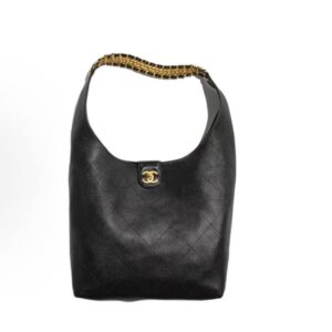 CHANEL 25P chain gold logo sheepskin HOBO bag underarm hippie bag handbag shoulder bag