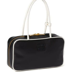 MIU MIU Beau gold hardware lettering logo leather, top handle shoulder bag, women's