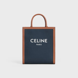 Small vertical Cabas Celine bag in Celine printed fabric and calfskin
