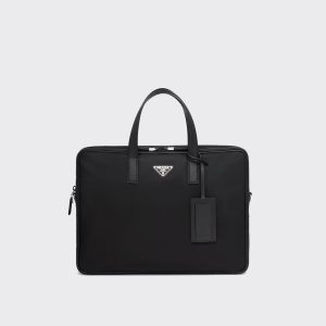 Prada Re-Nylon and Saffiano leather briefcase