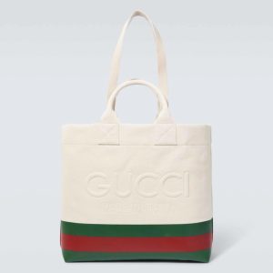 Gucci Logo-Embossed Tote (2010s Archive) | Neutral |