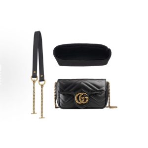 Gucci GG Marmont Gold Vintage Double G Logo with Keychain Single Bag