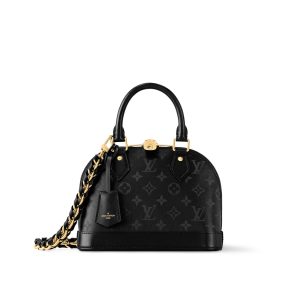 LOUIS VUITTON Alma BB zipper closure detachable adjustable shoulder strap shell bag calfskin shoulder crossbody handbag women's