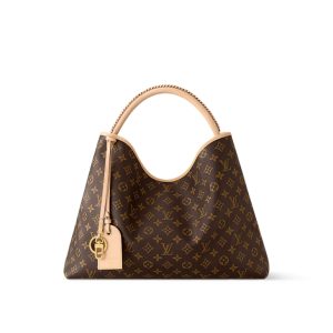 Louis Vuitton Again brand monogram print leather handbag, regular size, women's, brown