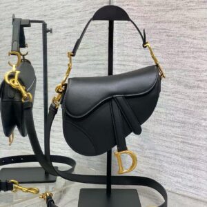 DIOR Saddle bag with flap and adjustable detachable shoulder strap