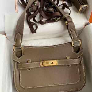 HERMES Jypsiere Evercolor Cowhide Shoulder Crossbody Bag Mini Women's Elephant Gray