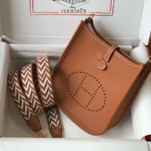 HERMES Evelyne 16 Evelyne gold buckle Clemence leather shoulder crossbody bag