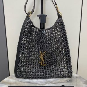 YSL OXALIS raffia woven shoulder bag