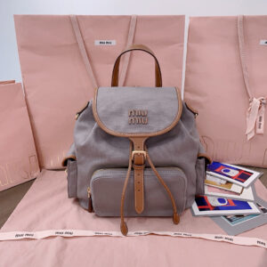 MIU MIU Canvas and leather backpack