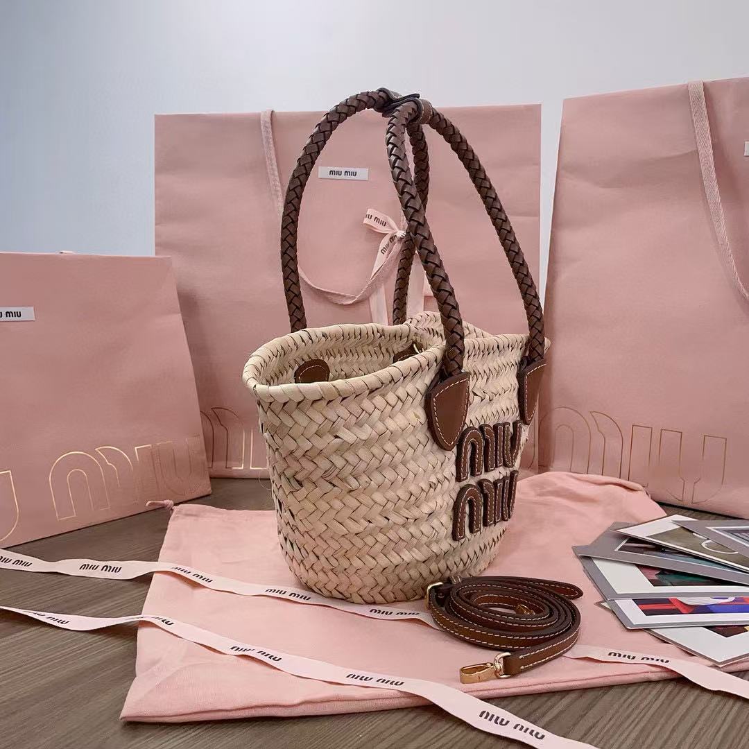 MIU MIU woven fabric tote bag - Image 3