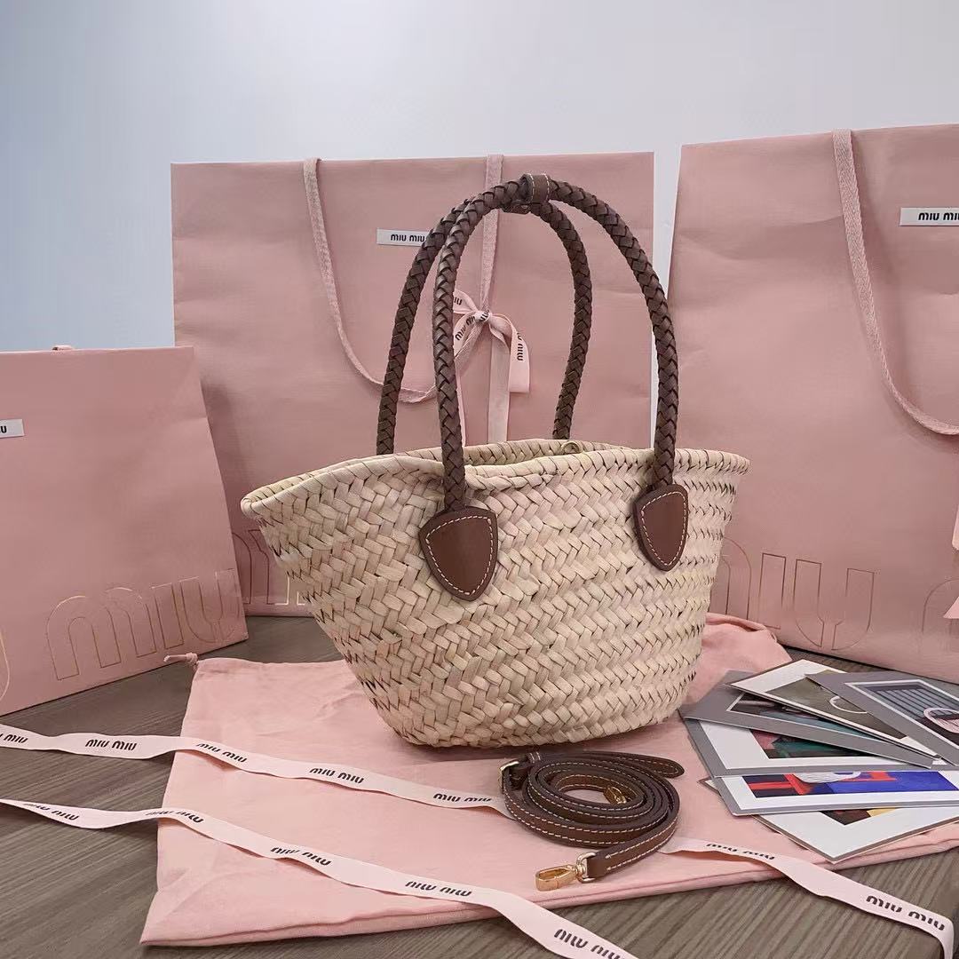 MIU MIU woven fabric tote bag - Image 4