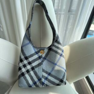Burberry Small Check Knit Shoulder Bag