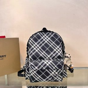 Black Check Backpack