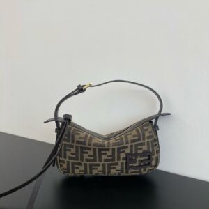 FENDI Fendi Simply adjustable shoulder strap zipper closure FF jacquard fabric handheld shoulder bag