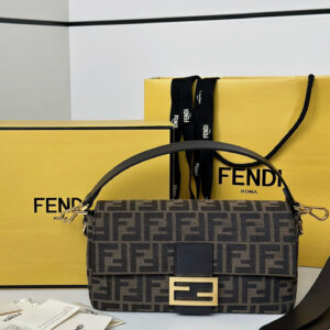 FENDI Fendi FFBaguette detachable shoulder strap jacquard fabric baguette shoulder handbag
