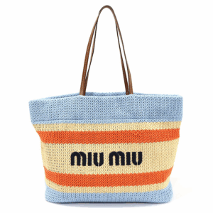 Miu Miu contrast stripe woven bag