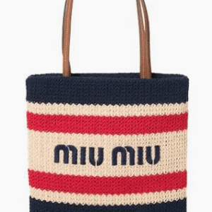 Miu Miu striped crocheted tote