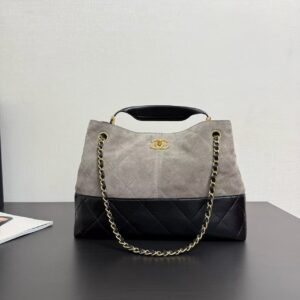 CHANEL 25A leather chain calfskin suede double single compartment handbag