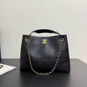 CHANEL 25A leather chain calfskin suede double single compartment handbag