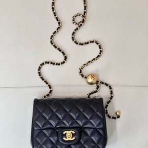 CHANEL 20S Square Fat Man Classic Diamond Gold Buckle Leather Chain Crossbody Shoulder Bag
