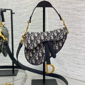 DIOR saddle bag with flap and adjustable and removable shoulder strap